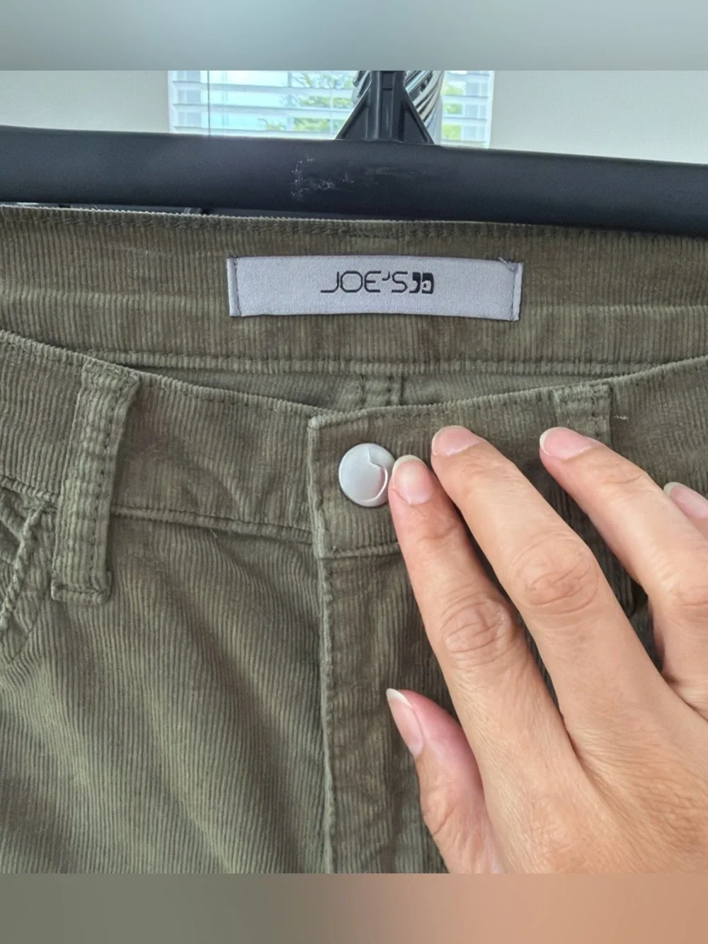 Joe's Jeans High Rise Olive Corduroy Flare Pants Size 28 Stretch 34